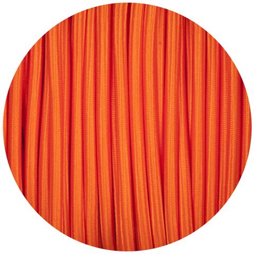 Vintage Orange Fabric 2 Core Round Italian Braided Cable 0.75mm - Vintagelite