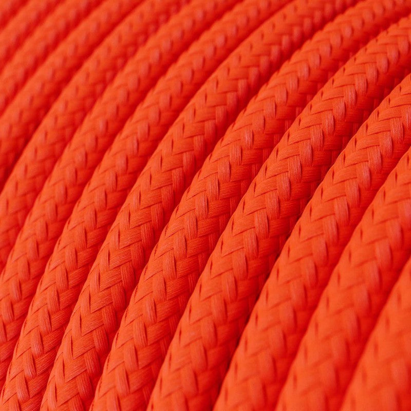 Vintage Orange Fabric 3 Core Round Italian Braided Cable 0.75mm - Vintagelite