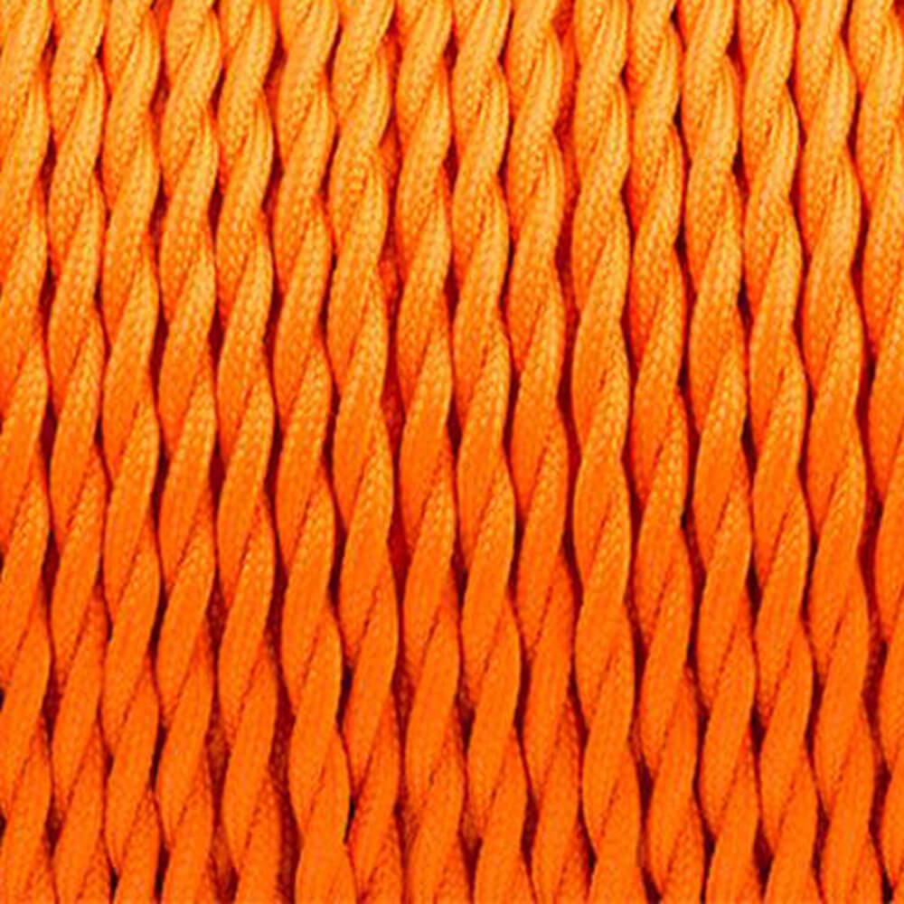 Orange Twisted Vintage fabric Cable Flex0.75mm 3 Core - Vintagelite