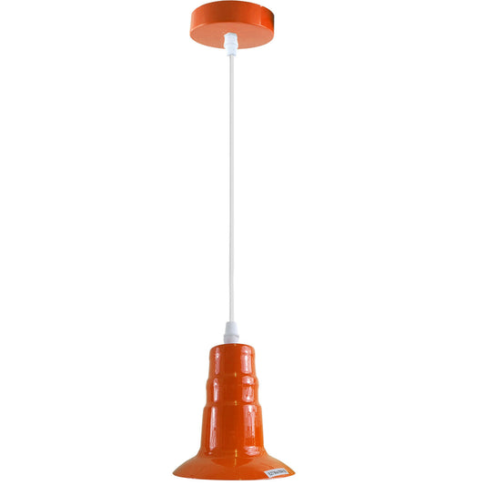 Orange Industrial Ceiling E27 Base Fitting Lamp Holder Pendant