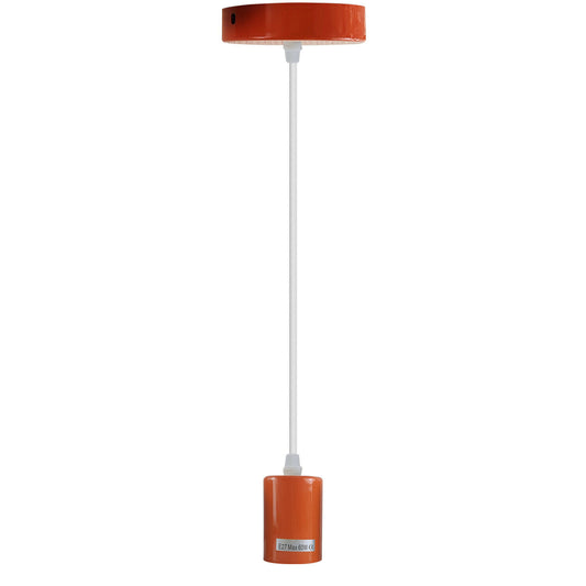 Orange Industrial Metal Ceiling Fitting E27 Pendant Lamp Holders