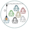 Plug In Pendant With Dimmer Switch 4m Fabric Cable Diamond Cage Lighting Kit~1862 - LEDSone UK Ltd