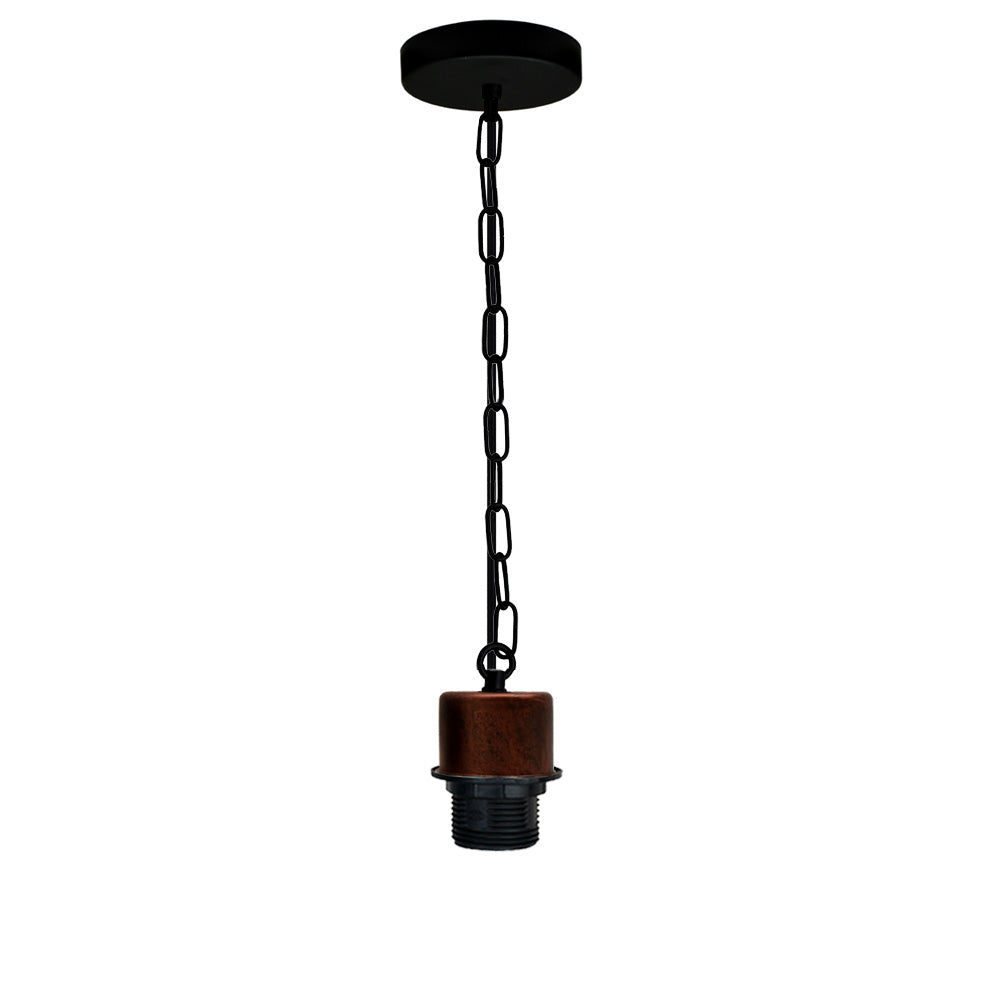 Pendant Light Fitting Kit Chain with E27 Ceiling Pendant Rustic Red Lamp Holder - Vintagelite