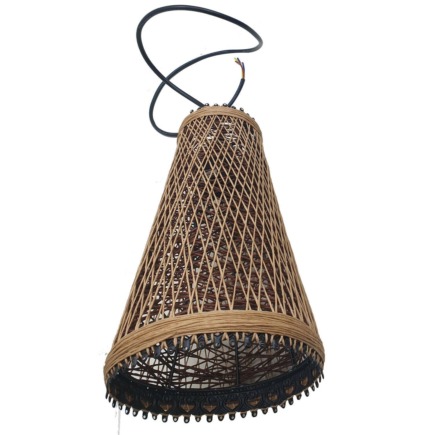 Modern Wicker Rattan Basket Style Ceiling Pendant Hanging Lights