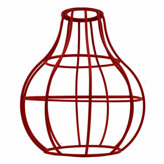 Rustic State Industrial Vase Shape Red Wire cage - Vintagelite