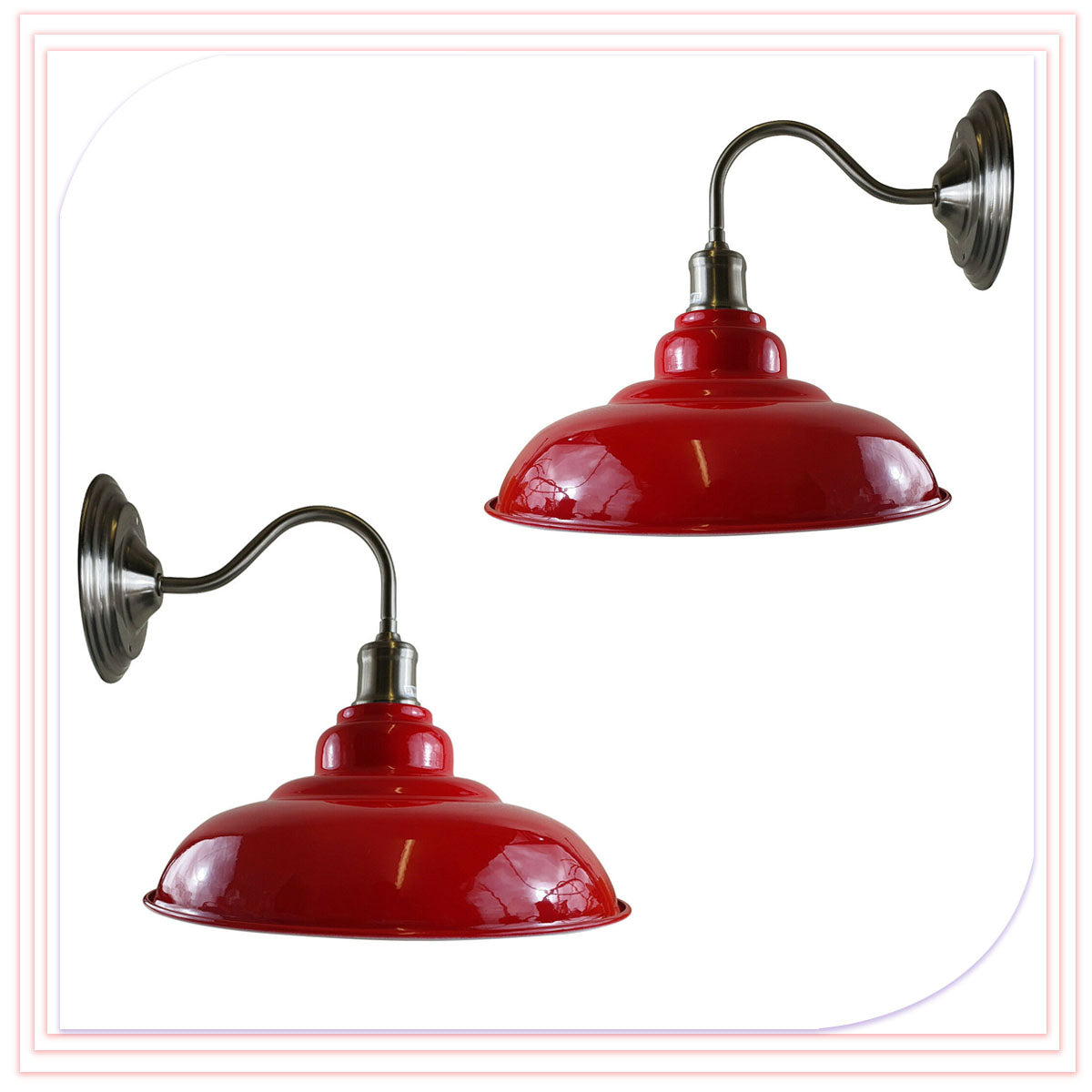 Modern Red Swan Neck Metal Wall Sconces -Stylish Wall Light
