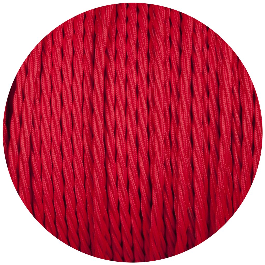 2 Core Twisted Red Vintage Electric fabric Cable Flex 0.75mm - Vintagelite