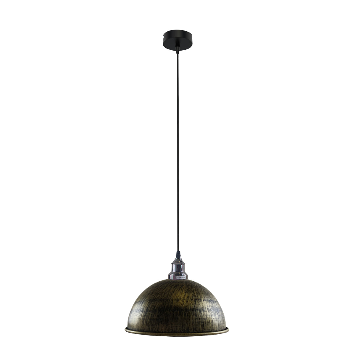  Brushed Brass Industrial Metal Dome Shade Ceiling Pendant Light