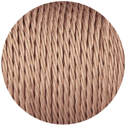 Rose Gold Twisted Vintage fabric Cable Flex0.75mm 3 Core - Vintagelite