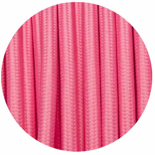 Vintage Pink Fabric 2 Core Round Italian Braided Cable 0.75mm - Vintagelite