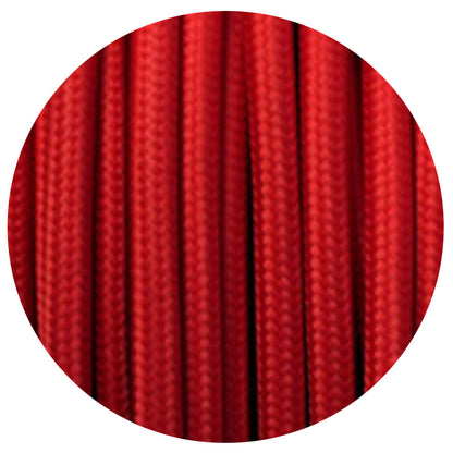 Vintage Red Fabric 2 Core Round Italian Braided Cable 0.75mm - Vintagelite