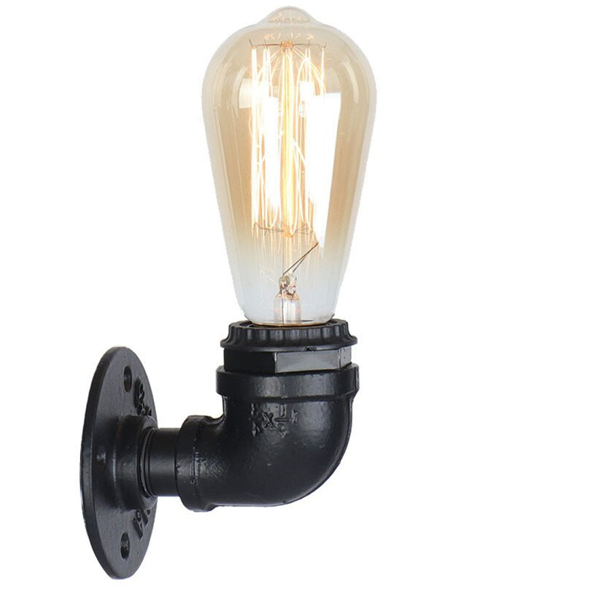 E27 Industrial Retro Style Light Steampunk Wall Sconce Water Pipe Lamp Black~2360 - Vintagelite
