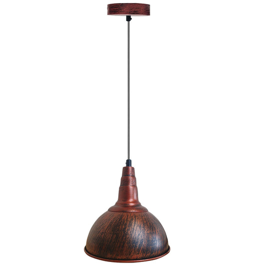 Rustic Red Vintage Dome Shade Hanging Ceiling Pendant Light