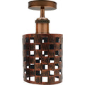 Rustic Red Square E27 Ceiling Light Retro Flush Mount Ceiling Lampshade Fitting~1894