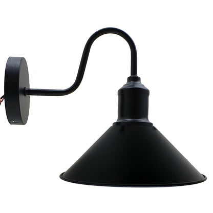 Modern Retro Industrial Black Cone Shade Wall Sconce Lamps