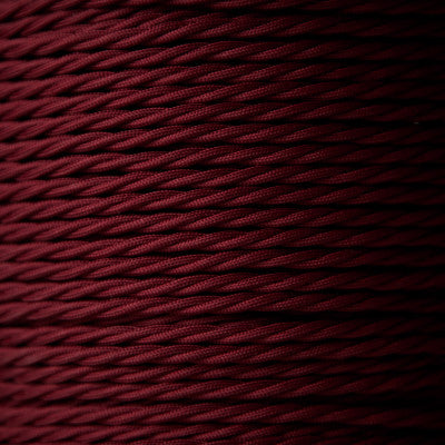Vintage Burgandy Twisted Vintage fabric Cable Flex 0.75mm 2 Core - Vintagelite