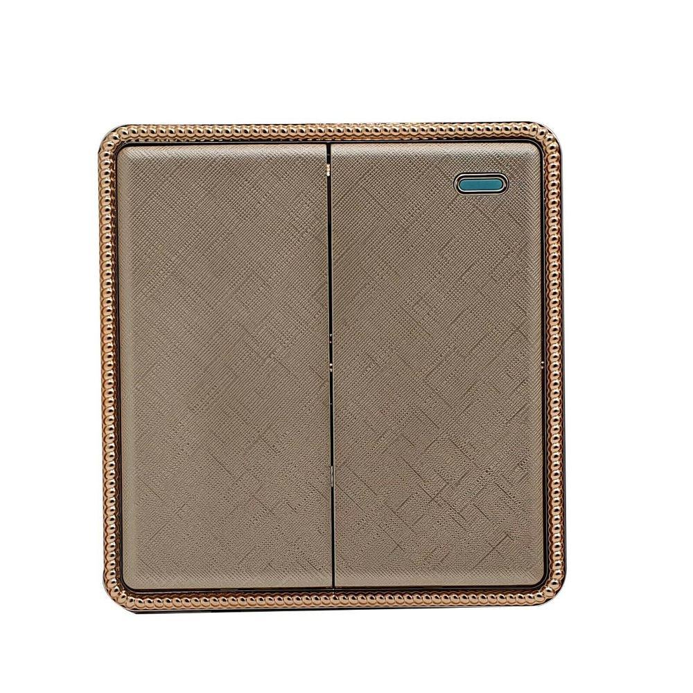 Screwless Textured Gold Light Modern Double Switches & Socket