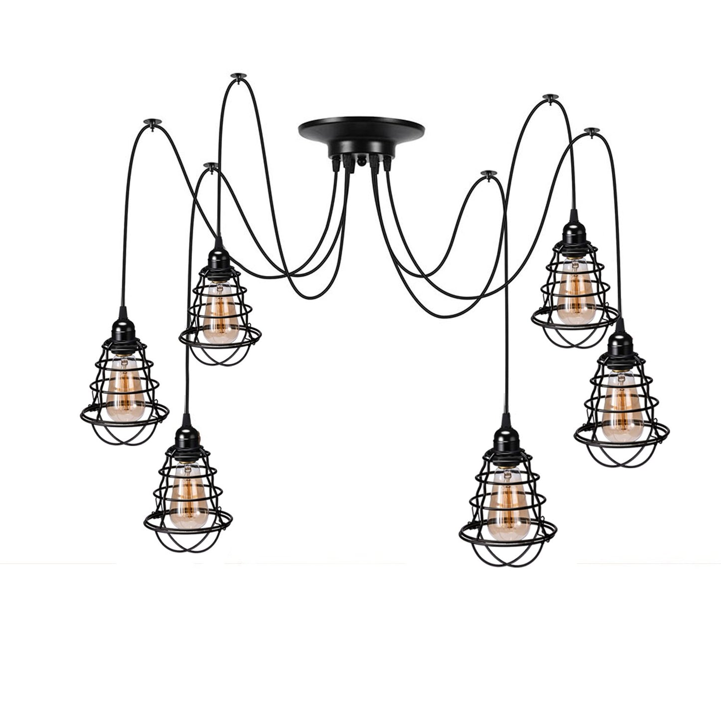 E27 6 Lights Retro Vintage Chandelier Ceiling Spider Light Industrial Pendant DIY Lamp~2129