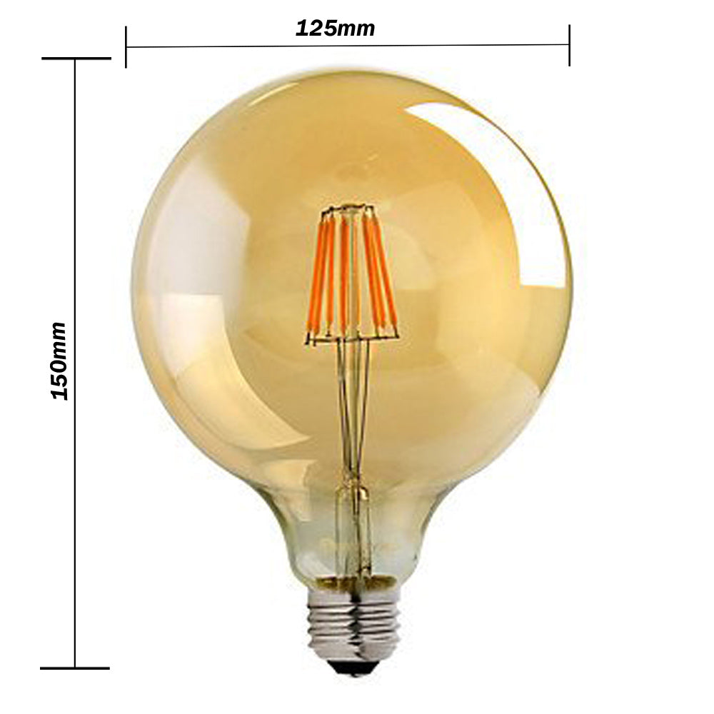 LED G125 E27 8W Dimmable Globe Industrial Vintage Bulb - Vintagelite