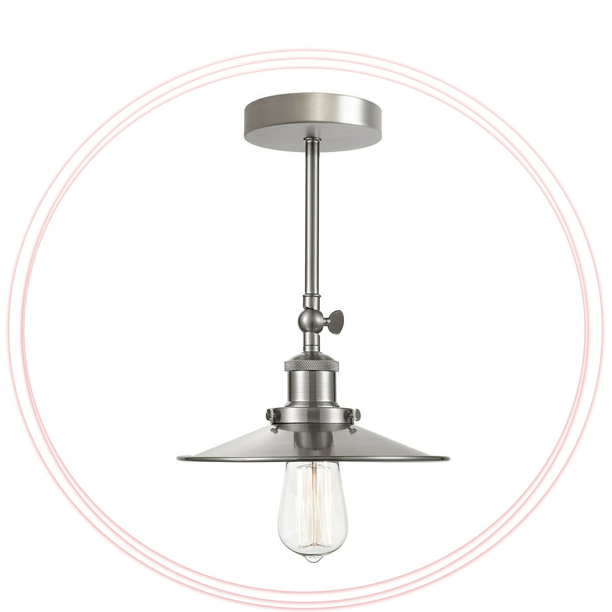 Vintage Chrome Cone-Shaped Shade E27 Lamp Holder Wall Light