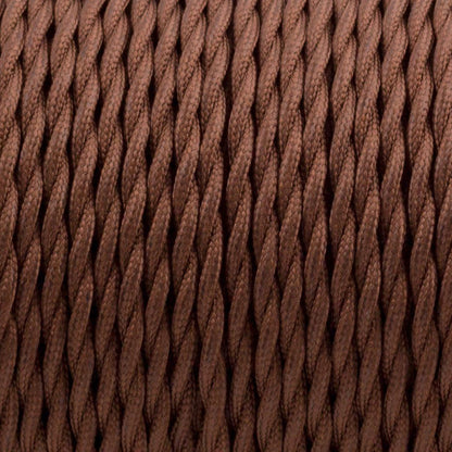 Brown Twisted Vintage fabric Cable Flex0.75mm 3 Core - Vintagelite