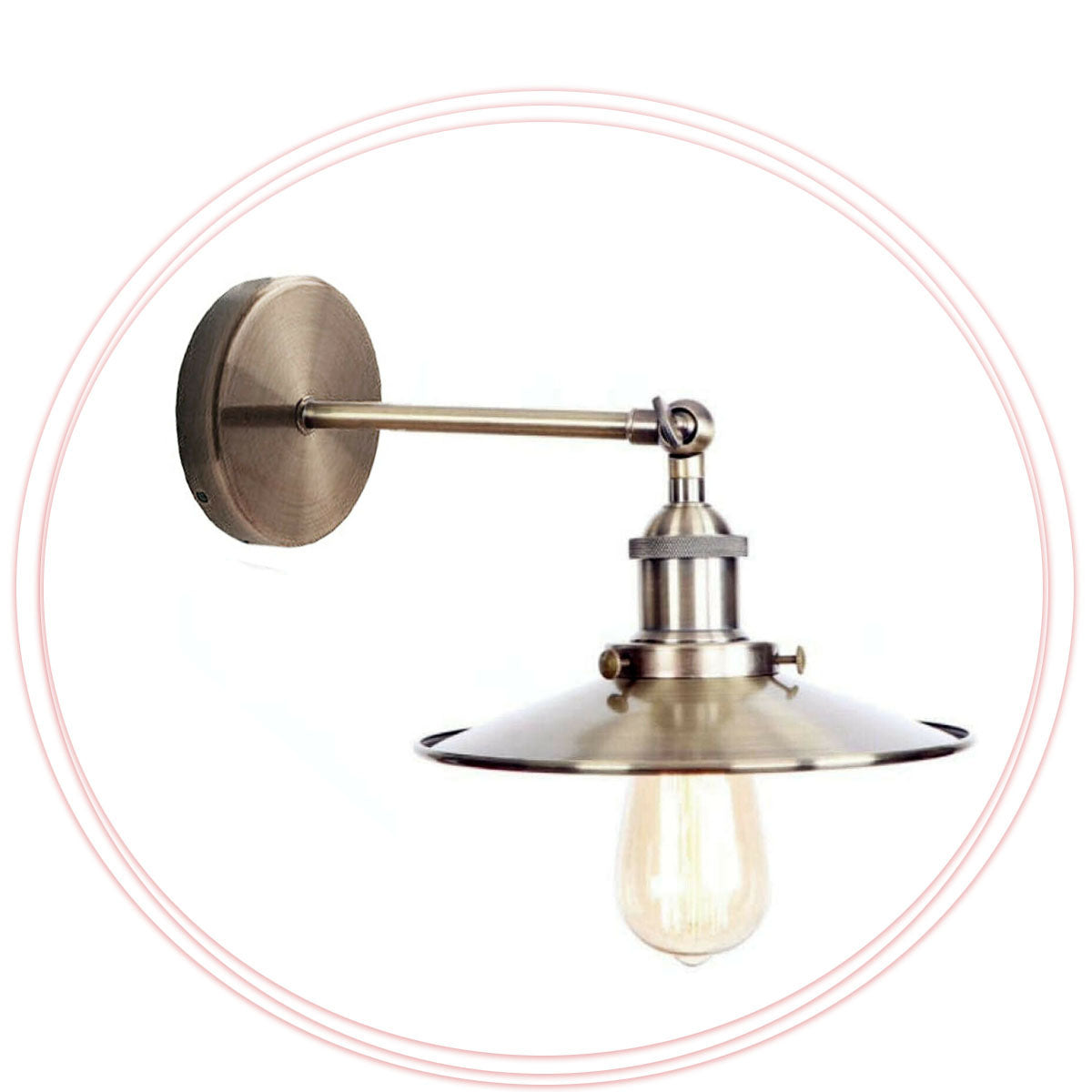 Vintage Style E27  lamp holder Flat Shade Wall Lights Sconces