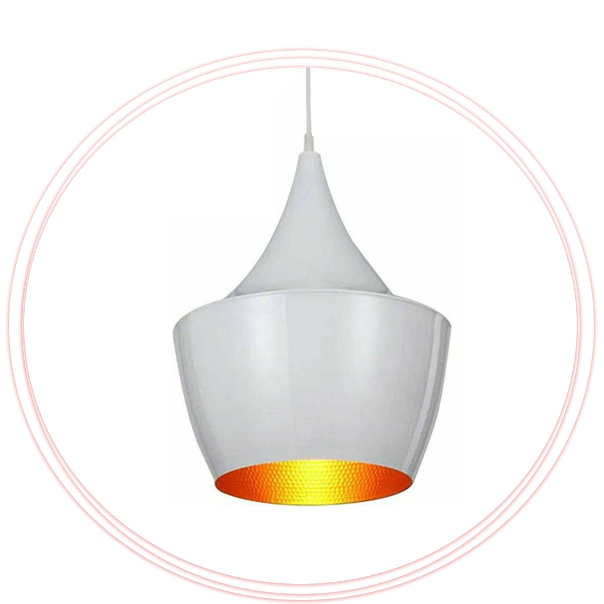 Modern White Inner Gold Loft Style Metal Lampshade Pendant Light