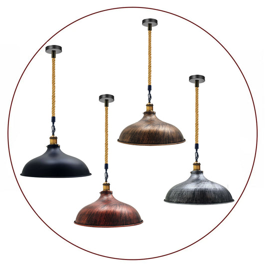 Vintage Industrial Big Barn Metal Shade Hanging Pendant Light