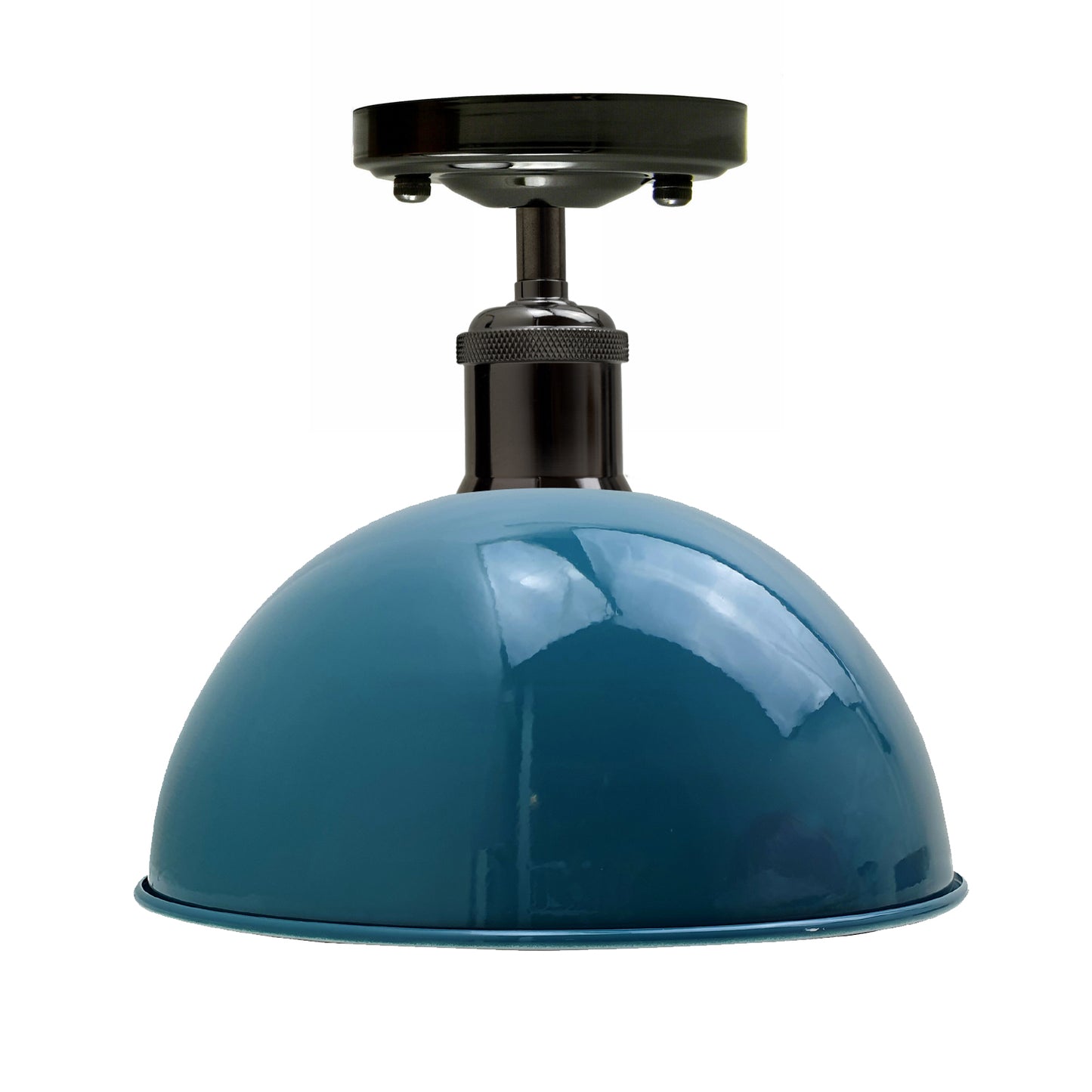 Vintage Ceiling Light Modern Blue Dome Pendant Lampshade~1943