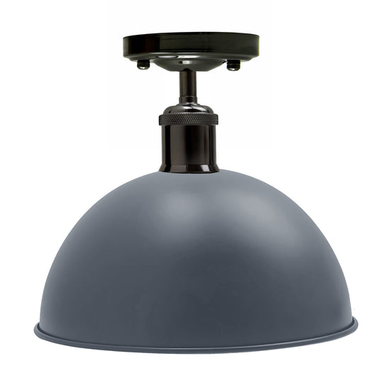 Vintage Ceiling Light Modern Grey Dome Pendant Lampshade~1942 - Vintagelite