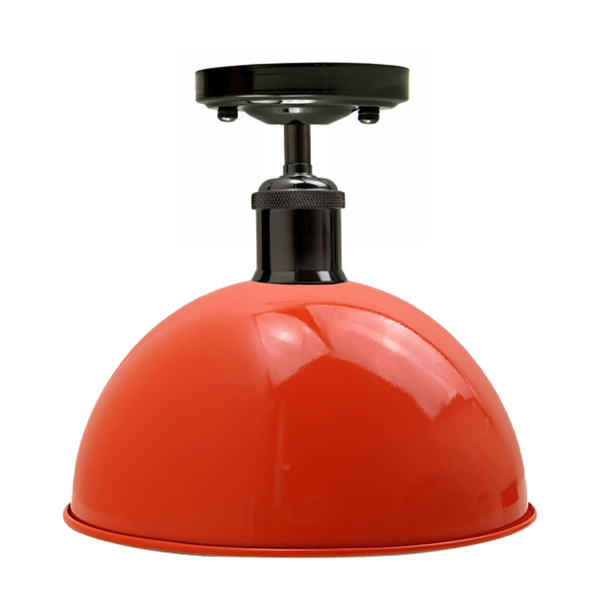 Vintage Ceiling Light Modern Orange Dome Pendant Lampshade~1940