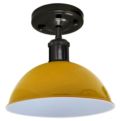 Vintage Ceiling Light Modern Yellow Dome Pendant Lampshade~1937
