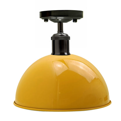 Vintage Ceiling Light Modern Yellow Dome Pendant Lampshade~1937