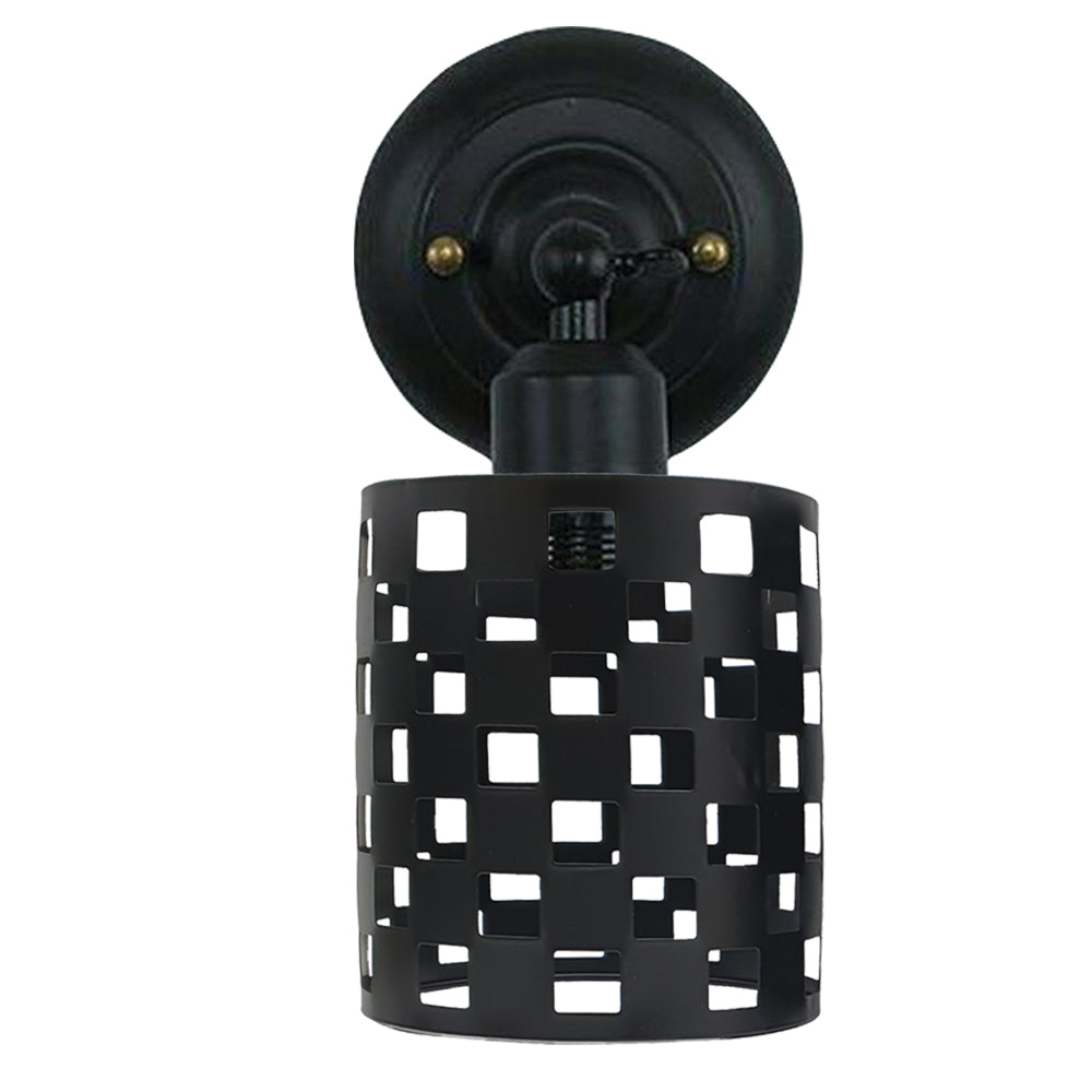 Industrial black wall sconce e27 lamp cage lighting indoor wall lights uk