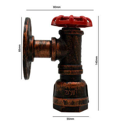 Vintage Industrial Waterpipe Wall Sconce with Metal E27 Holder-Size image