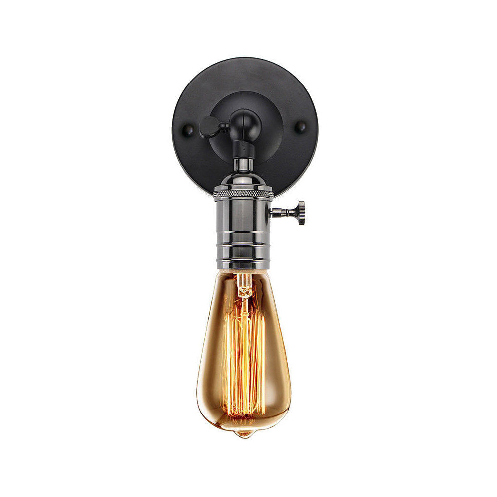 Black Vintage Sconce E27 Industrial Edison Wall Loft Retro Lamp Bulb Holder - Vintagelite