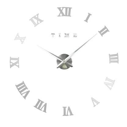 Modern Frameless 3D Sticker Roman Numerals Wall Clock ~3650