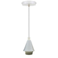 Light Pendant Fitting Ceiling Rose E27 White Suspension Fabric Corded Set - Vintagelite