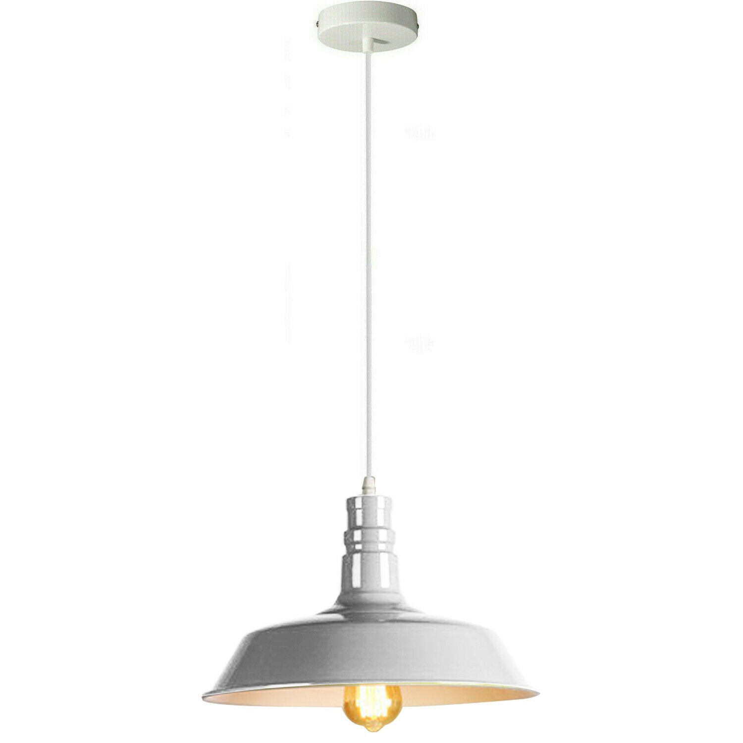 White Modern Metal Plated Lampshade Ceiling Pendant Lighting