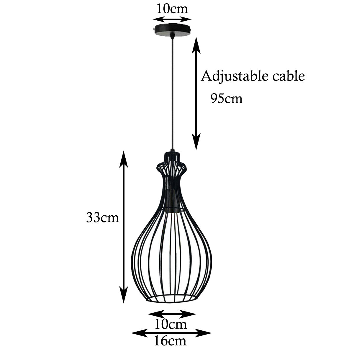 Ceiling Pendant Light Industrial Retro Vintage Black Colour Lamp Cage~1300