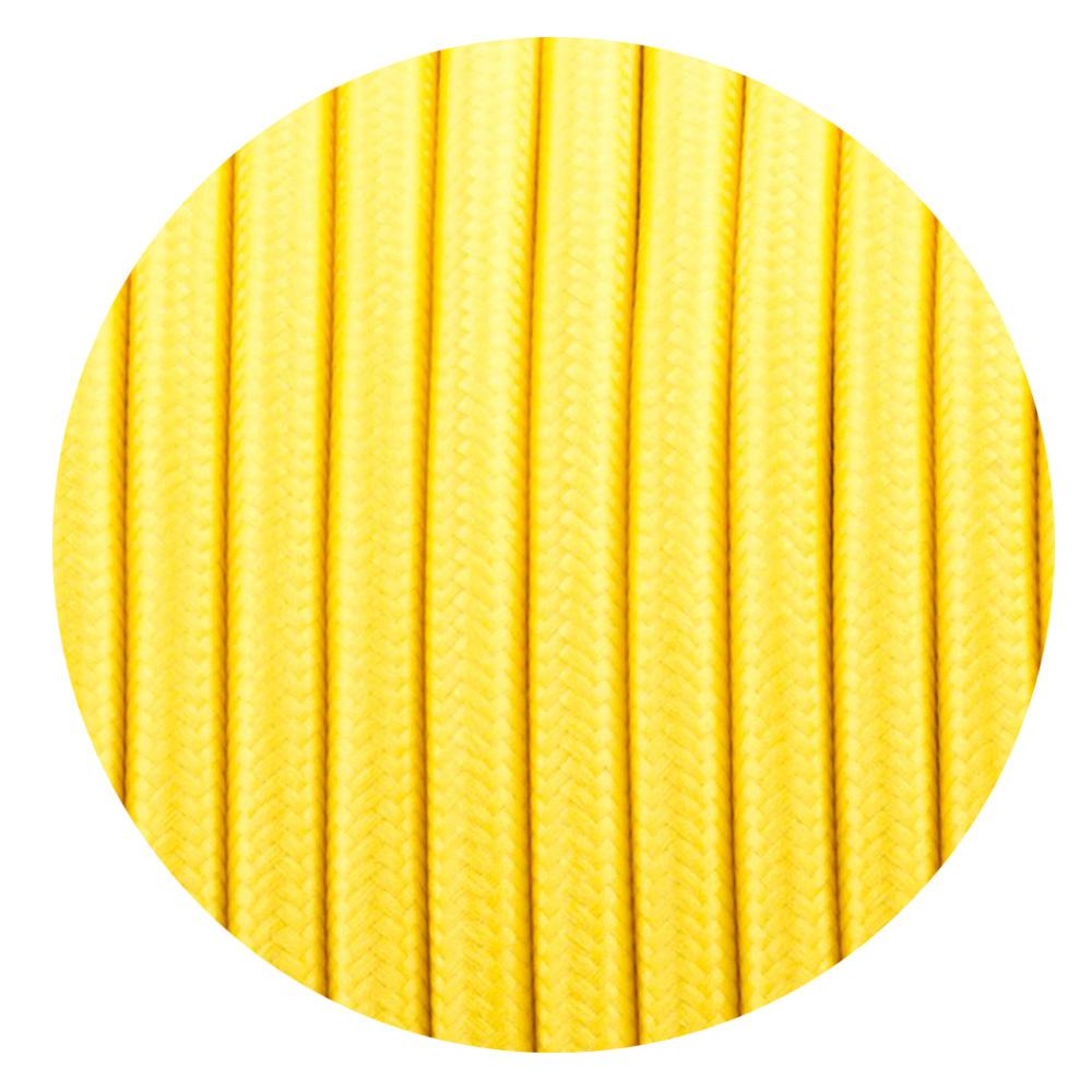 Vintage Yellow Fabric 3 Core Round Italian Braided Cable 0.75mm - Vintagelite