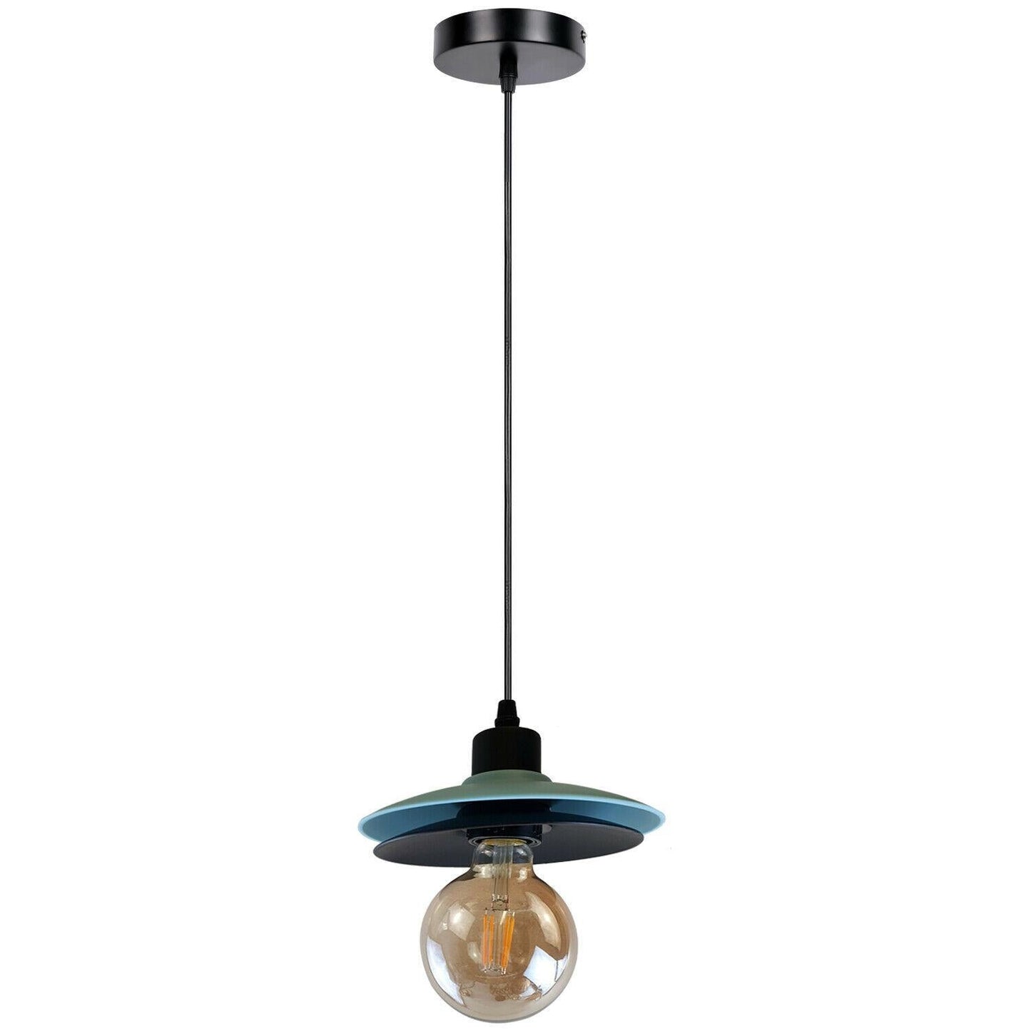 Double shade 2Pack Black And Blue Shade Ceiling Pendant Light