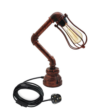Water Pipe Lighting Wall Plug-In Table Lamp Steampunk Metal Indoor Stand ~ 2084