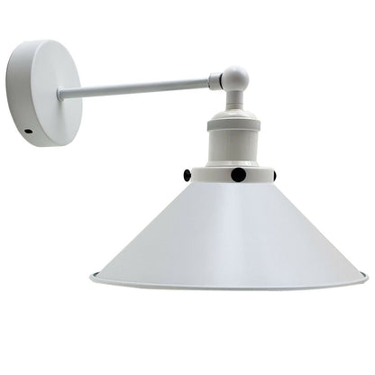 Vintage Adjustable White Cone Shade E27 Socket shade, Plug-in Switch