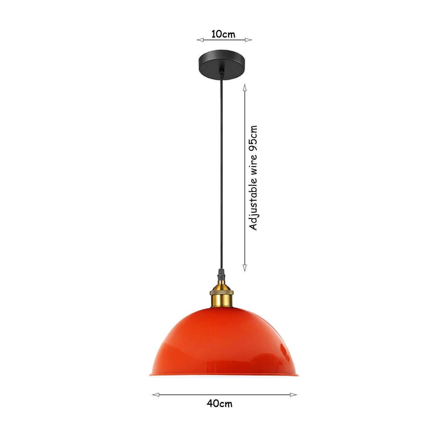 Modern Industrial Orange Curvy Lampshade Ceiling Pendant Light-Size Image