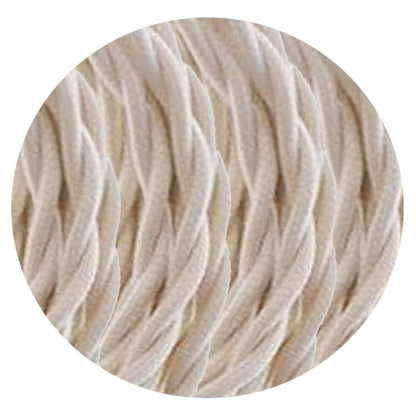 Vintage Cream Twisted Vintage fabric Cable Flex 0.75mm 2 Core - Vintagelite