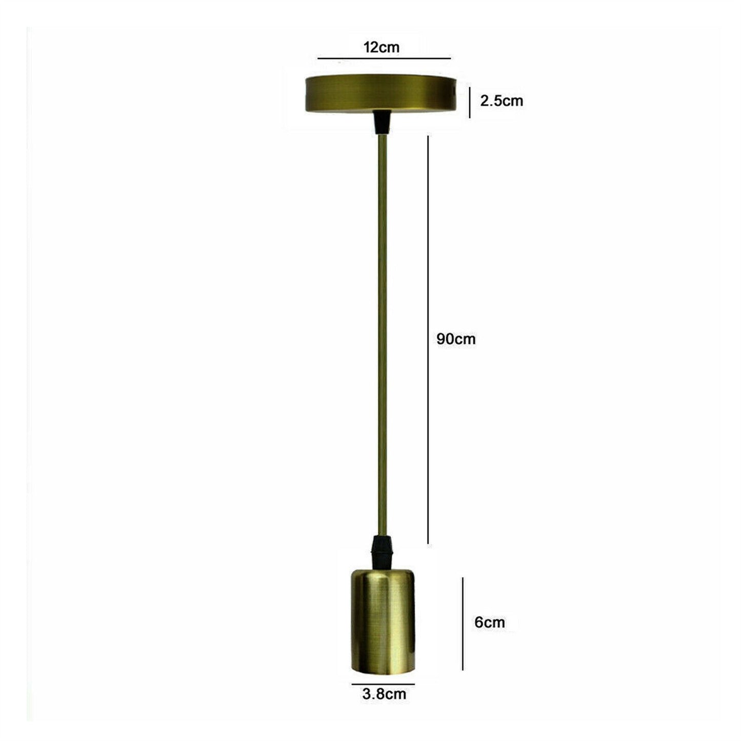 Vintage Adjustable Army Green E27 Bulb Pendant Light Holder-Size Image
