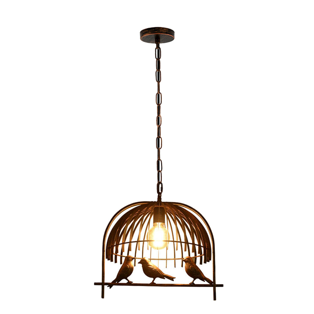 Vintage Industrial Chandelier Vintage Brass Bird Cage Ceiling Loft Pendant Light Lampshade - Vintagelite