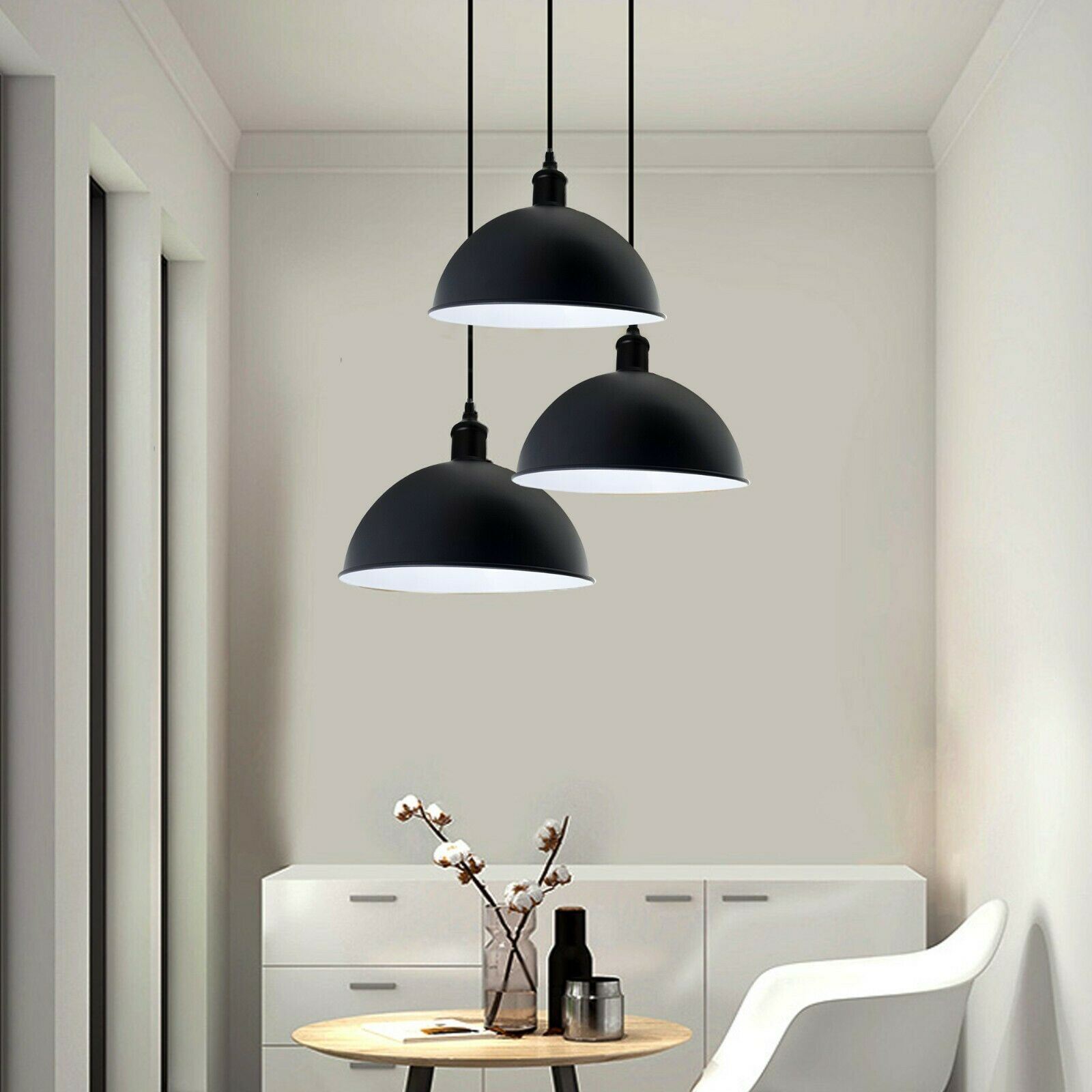 Pendant Light Retro Style Loft Design Lighting Fixtures Black Application Image 4