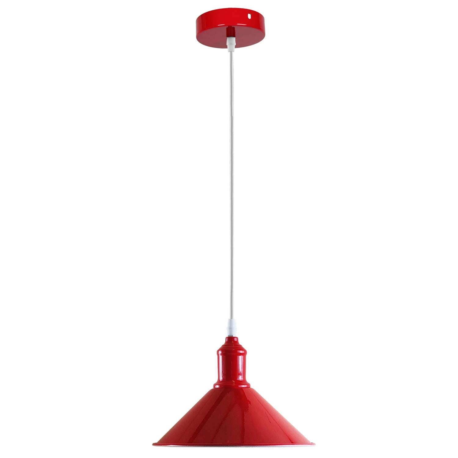Modern Industrial Red Curvy Lampshade Ceiling Pendant Light